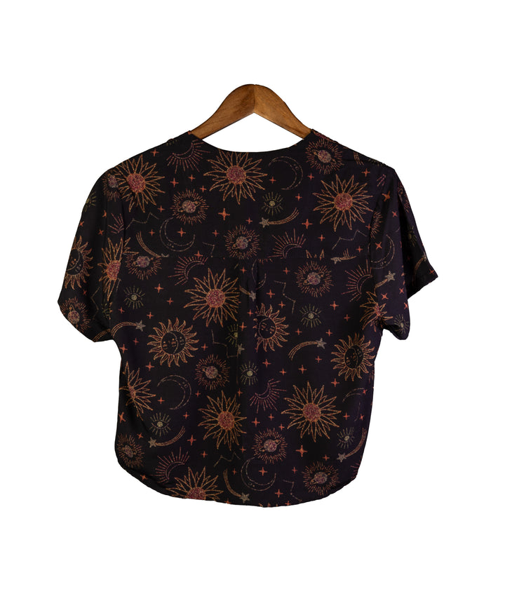 Sun & Moon Mystic Sky Black Crop Top